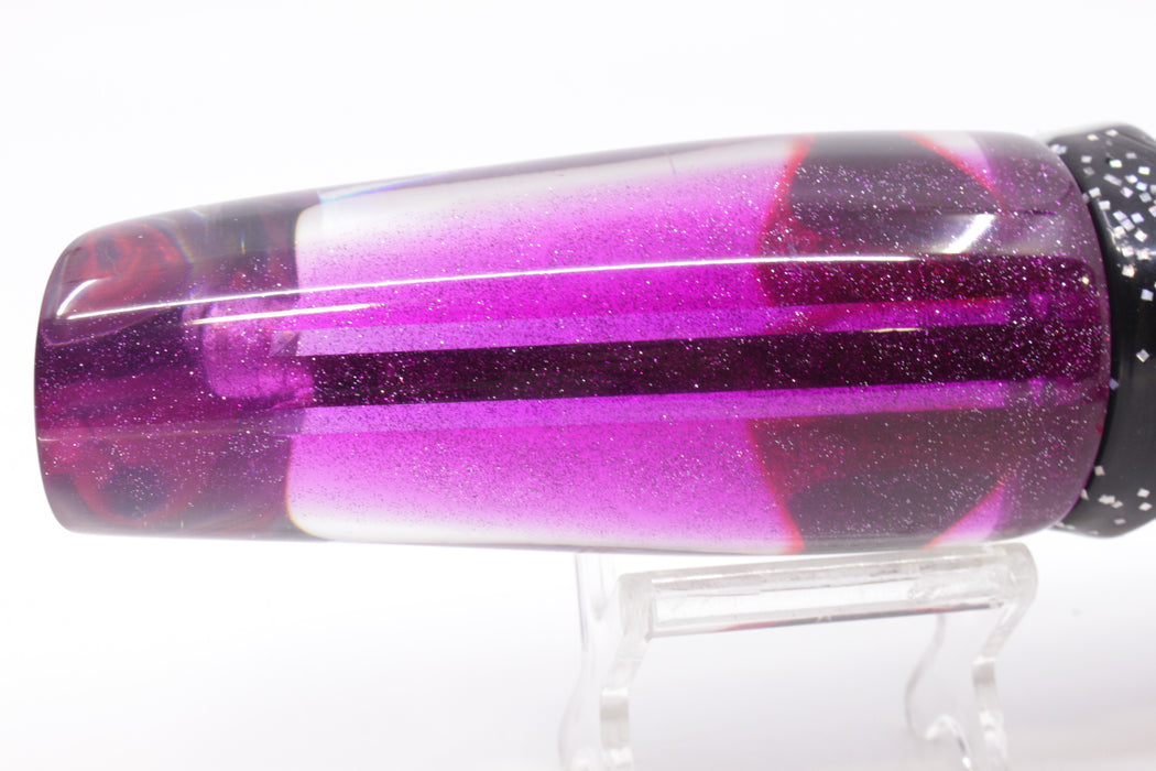 Coggin Lures Mirrored Purple Back Fat Girl Swimmer 14" 11oz Skirted Black-Purple Bars