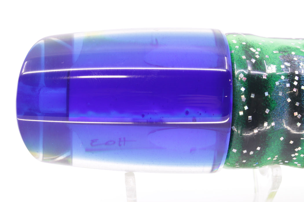 Marlin Magic Lime Green MOP Blue Back Red Eyes Ruckus 12" 11oz Skirted Green-Black Stripes