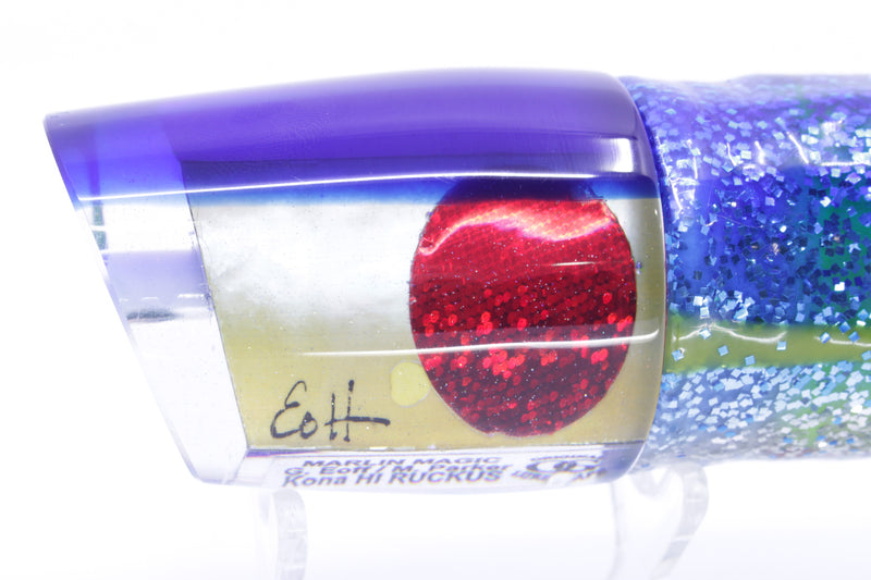 Marlin Magic Golden MOP Blue Back Red Eyes Ruckus 12" 11oz Skirted Blue-Silver/Green