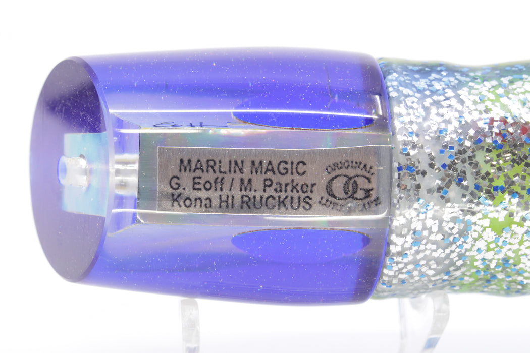 Marlin Magic Golden MOP Blue Back Red Eyes Ruckus 12" 11oz Skirted Blue-Silver/Green