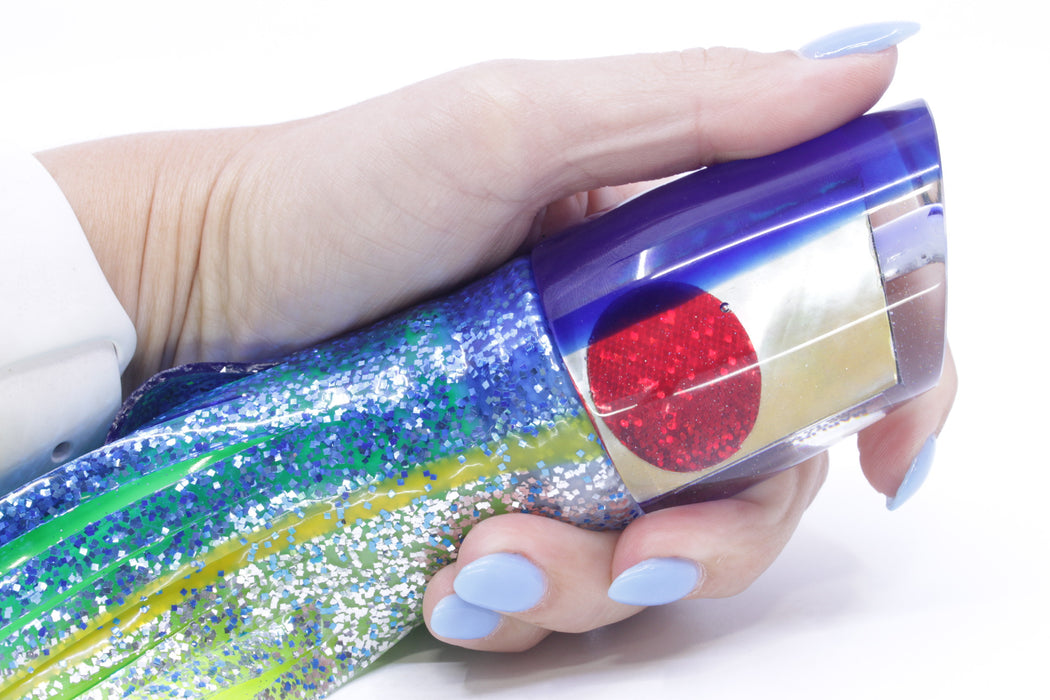 Marlin Magic Golden MOP Blue Back Red Eyes Ruckus 12" 11oz Skirted Blue-Silver/Green