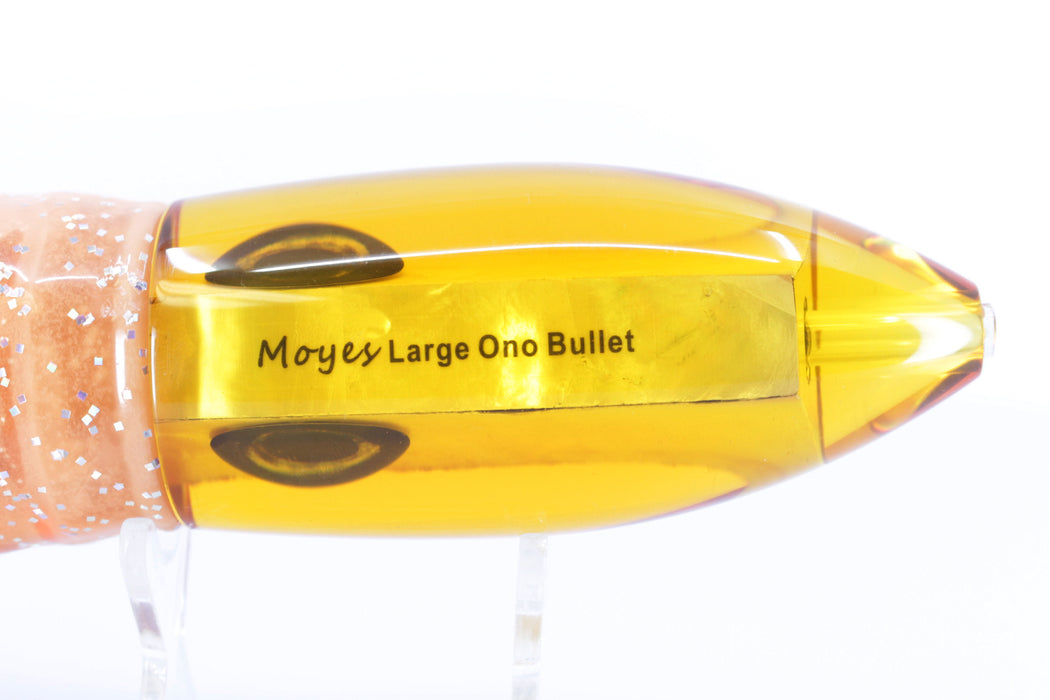 Moyes Lures Orange MOP Large Ono Bullet 14" 15oz Skirted