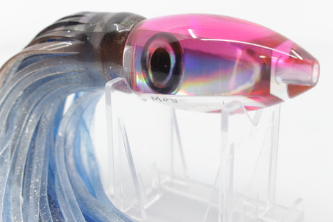 Moyes Lures Rainbow Pink Back Small Ono Bullet 7" 4.5oz Skirted Black-Clear-Blue
