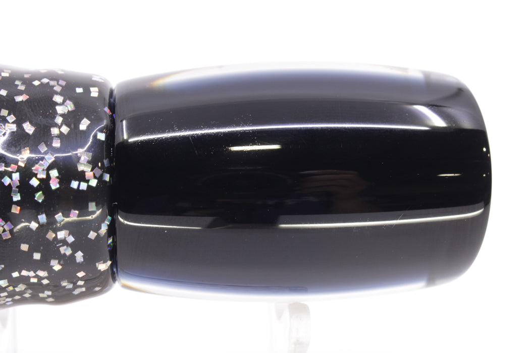 Moyes Lures Black Pearl Black Back Red Eyes Boogeyman 12" 7oz Skirted Black/Rainbow