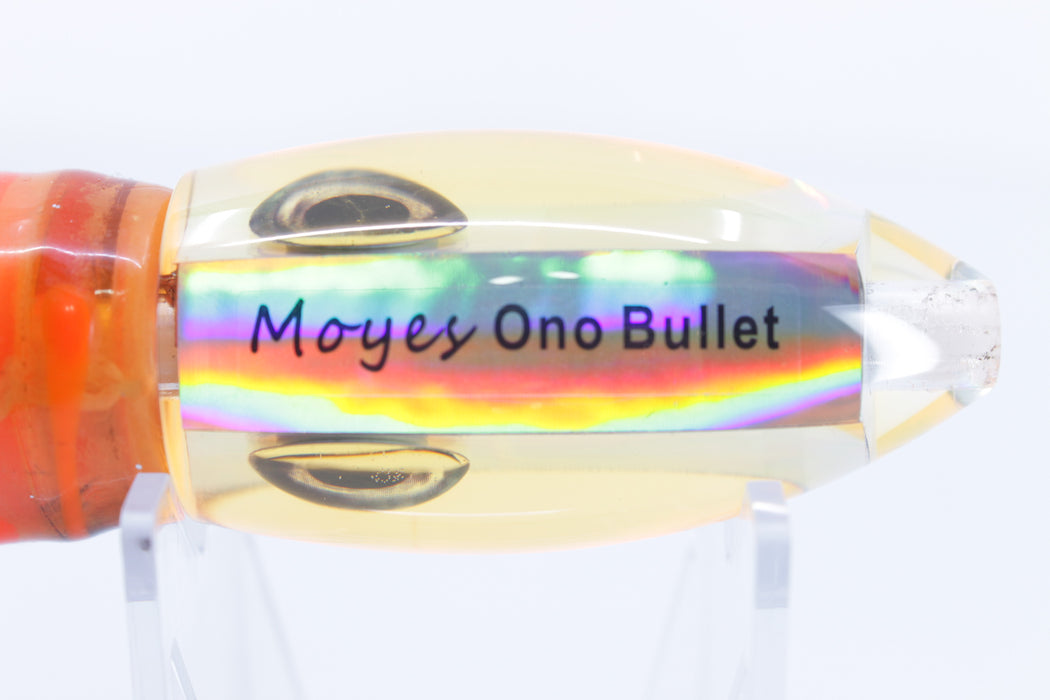 Moyes Lures Rainbow Orange Back Small Ono Bullet 7" 4.5oz Skirted Black-Orange