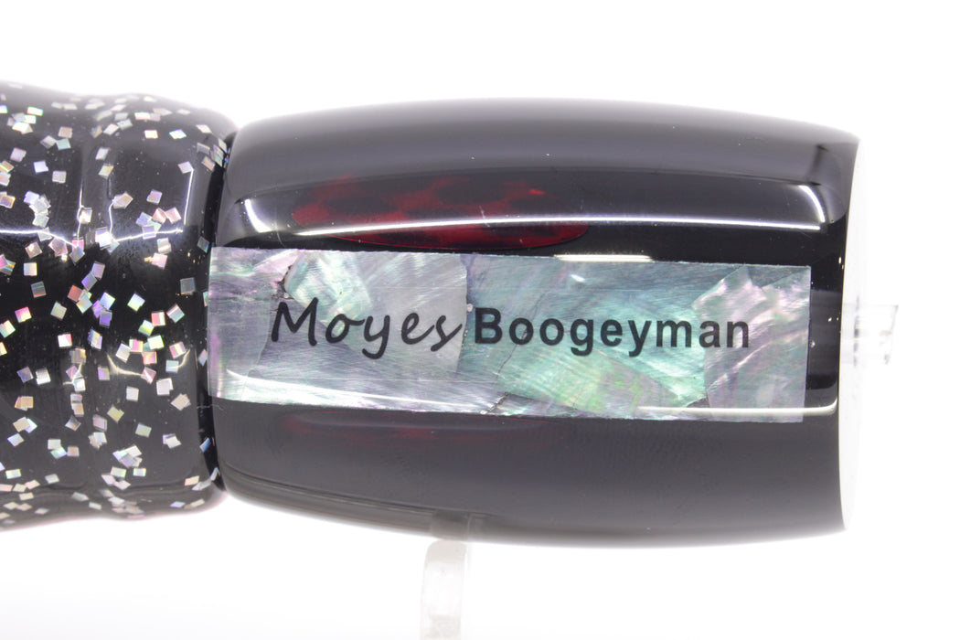 Moyes Lures Black Pearl Black Back Red Eyes Boogeyman 12" 7oz Skirted Black/Rainbow