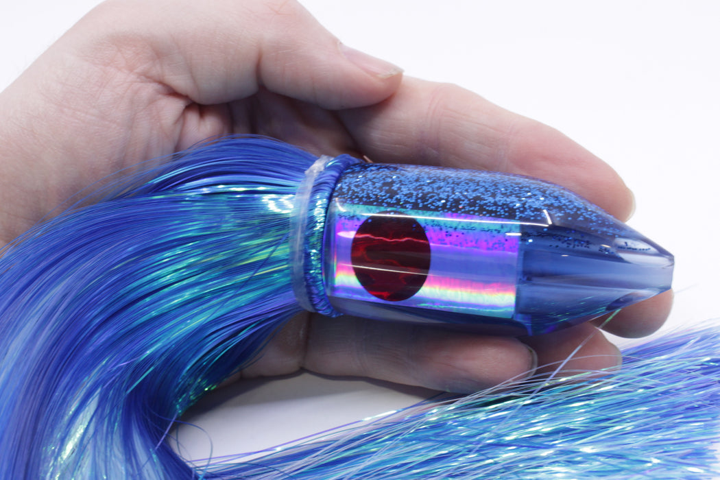 TANTRUM Lures Blue Rainbow Blue Back Medium JetPack Bullet 9" 6.4oz Strobez Blue/White