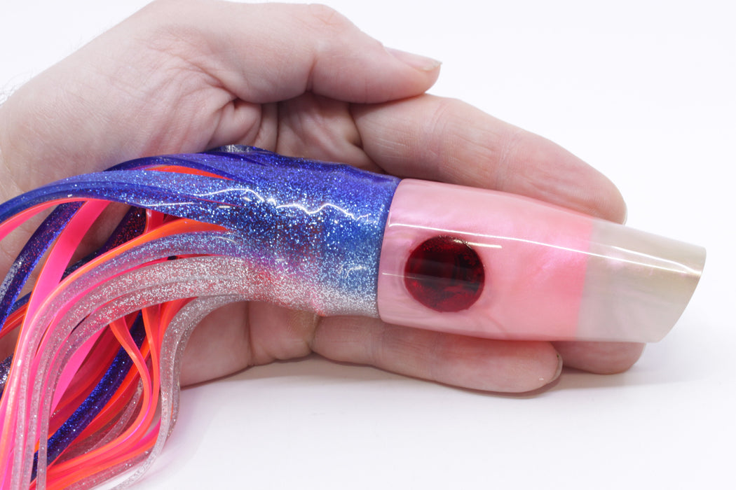 Tanigawa Lures Pink-Strawberry Pearl 2-Hole Slant 9"+ 9.6oz Skirted Blue-Silver/Pink