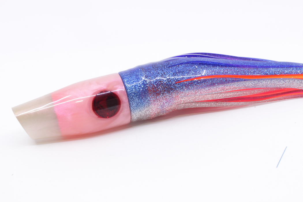 Tanigawa Lures Pink-Strawberry Pearl 2-Hole Slant 9"+ 9.6oz Skirted Blue-Silver/Pink