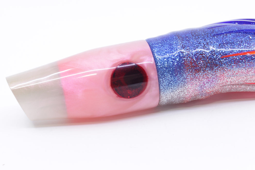 Tanigawa Lures Pink-Strawberry Pearl 2-Hole Slant 9"+ 9.6oz Skirted Blue-Silver/Pink