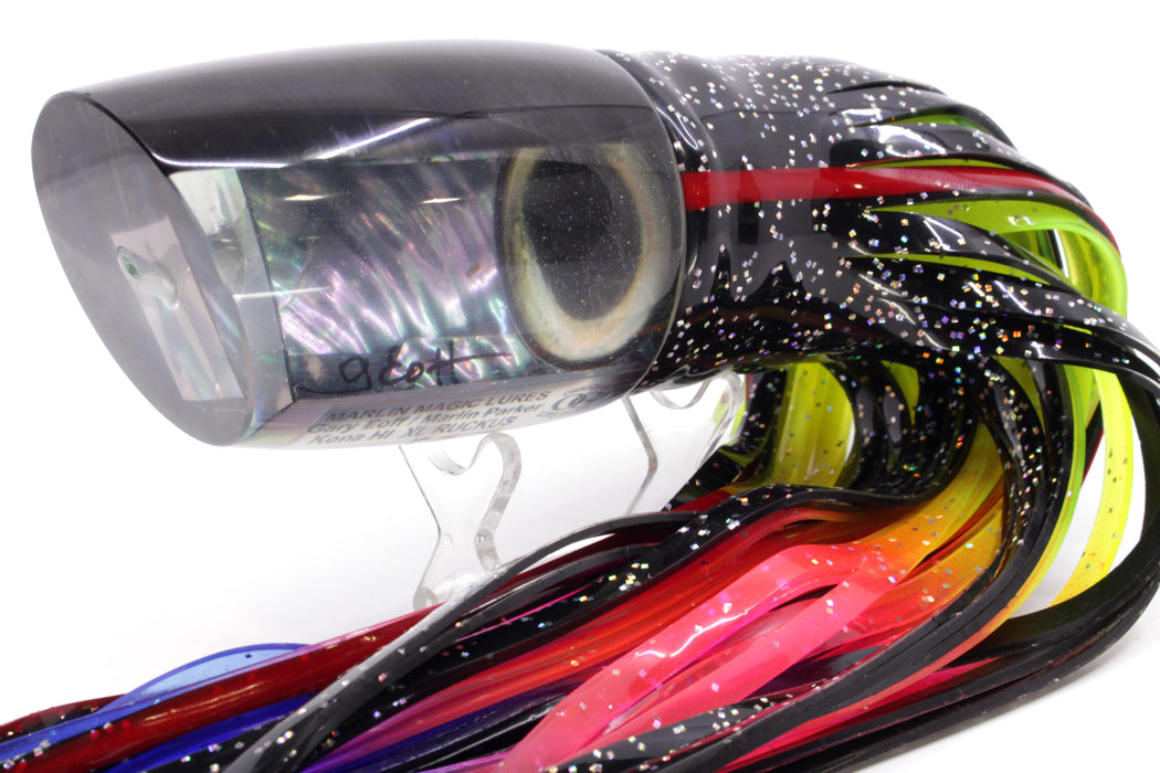 Marlin Magic Blue-Purple Abalone Black Back Taxi Eyes XL Ruckus 16" 17oz Skirted Black