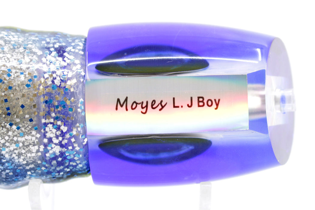 Moyes Lures White MOP Blue Back Large J-Boy 14" 9oz Skirted