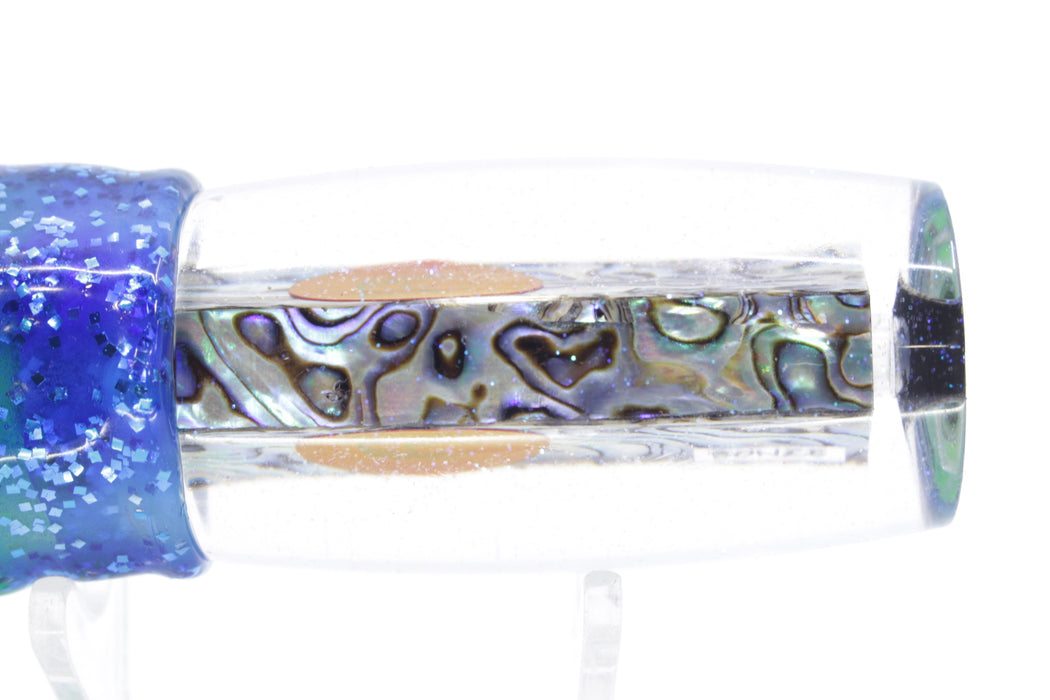 Bonze Lures Paua Shell Red Eyes BTK 10" 7oz Skirted Blue-Silver/Green-Chartreuse