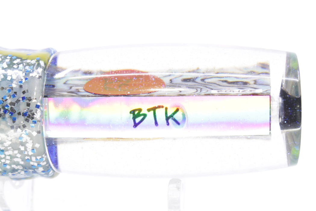 Bonze Lures Paua Shell Red Eyes BTK 10" 7oz Skirted Blue-Silver/Green-Chartreuse