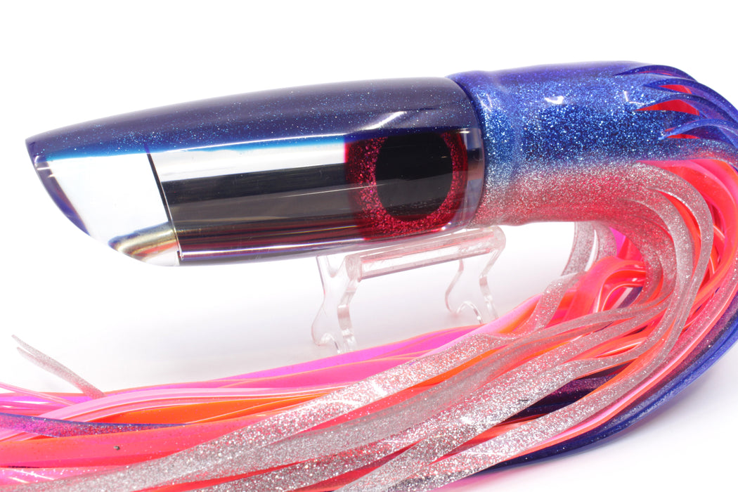 Coggin Lures Mirrored Blue Back Fat Boy Swimmer 14" 10.5oz Skirted Blue-Silver/Pink
