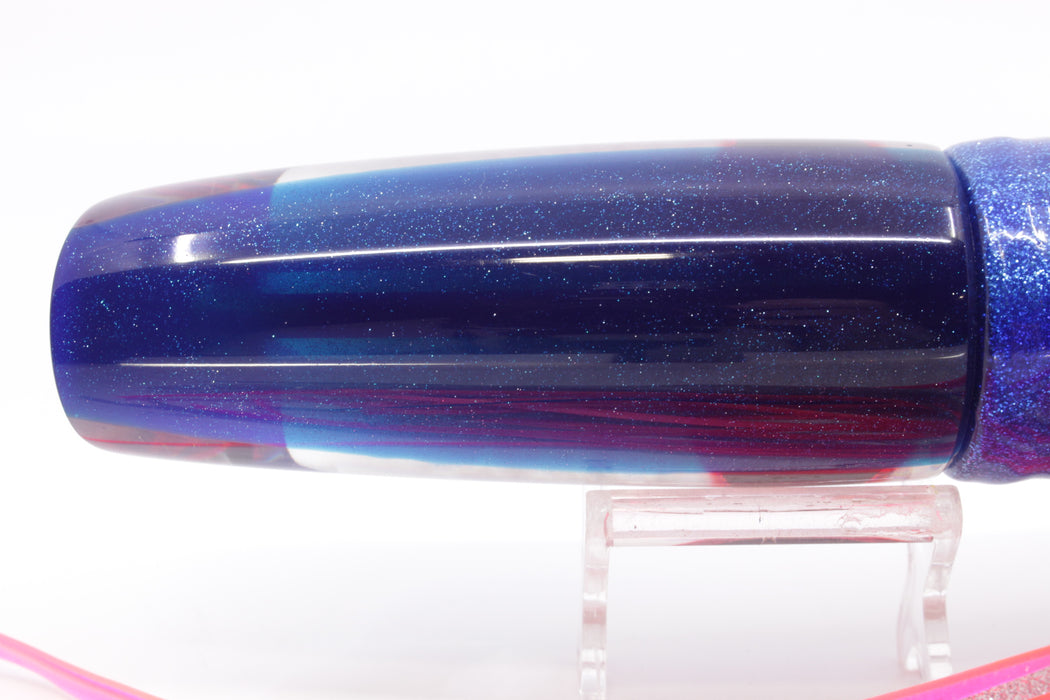 Coggin Lures Mirrored Blue Back Fat Boy Swimmer 14" 10.5oz Skirted Blue-Silver/Pink