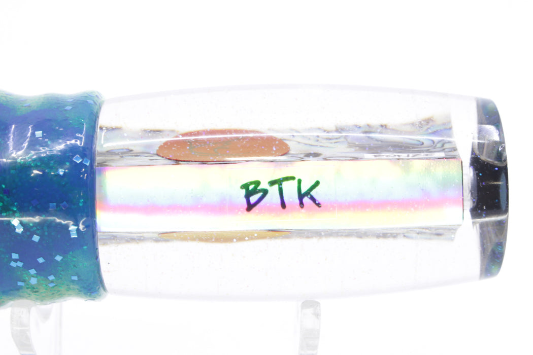 Bonze Lures Paua Shell Red Eyes BTK 10" 7oz Skirted Black Dots-Blue Dots