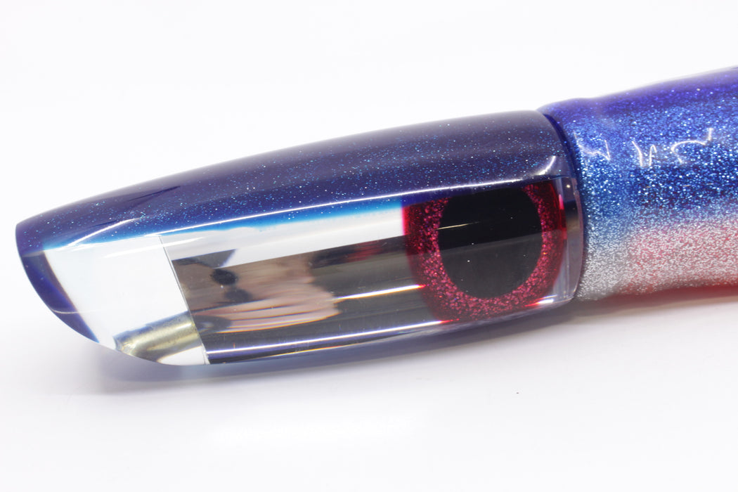 Coggin Lures Mirrored Blue Back Fat Boy Swimmer 14" 10.5oz Skirted Blue-Silver/Pink