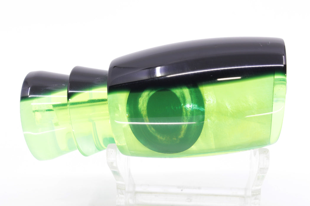 Moyes Lures Lime Green MOP Black Back Taxi Eyes Boogeyman 12" 4oz