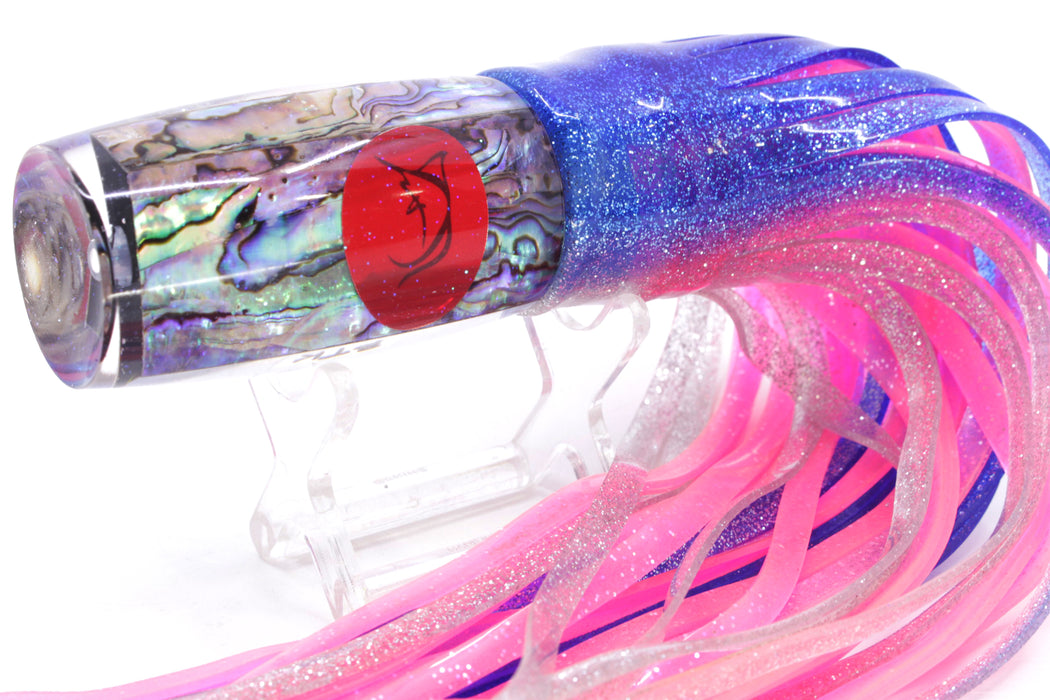 Bonze Lures Paua Shell Red Eyes BTK 10" 7oz Skirted Blue-Silver/Pink