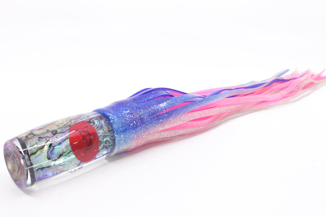 Bonze Lures Paua Shell Red Eyes BTK 10" 7oz Skirted Blue-Silver/Pink