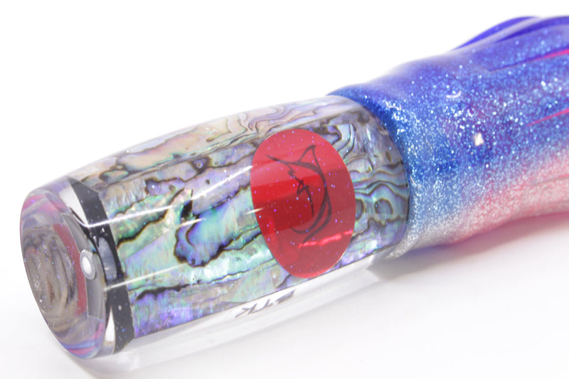 Bonze Lures Paua Shell Red Eyes BTK 10" 7oz Skirted Blue-Silver/Pink