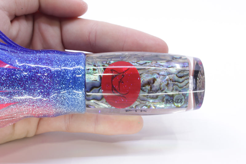 Bonze Lures Paua Shell Red Eyes BTK 10" 7oz Skirted Blue-Silver/Pink