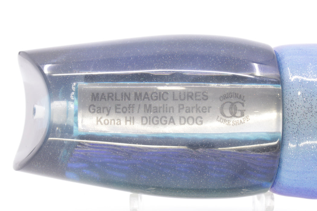 Marlin Magic Ice Blue-Akule Lava Black Back Super Digga Dog 16" 13oz FT Vinyl Blueberry