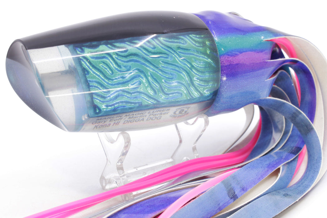 Marlin Magic Ice Blue-Akule Lava Black Back Super Digga Dog 16" 13oz FT Vinyl Blueberry