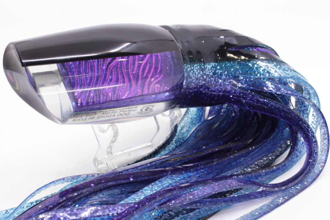 Marlin Magic Purple-Blue Lava Black Back Super Digga Dog 16" 15.5oz Skirted Black-Purple