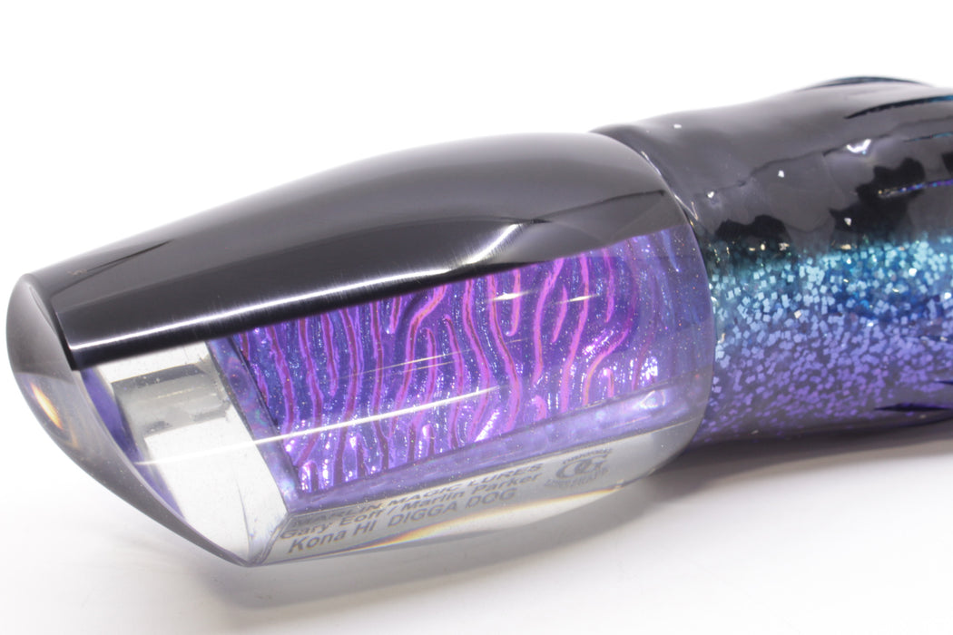 Marlin Magic Purple-Blue Lava Black Back Super Digga Dog 16" 15.5oz Skirted Black-Purple