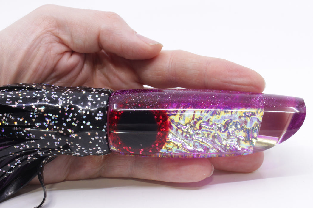 Coggin Lures Ice Rainbow Dichro Purple Back Enticer Swimmer 12" 7oz Skirted Black