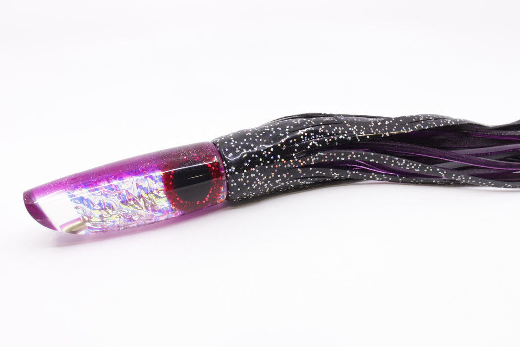 Coggin Lures Ice Rainbow Dichro Purple Back Enticer Swimmer 12" 7oz Skirted Black