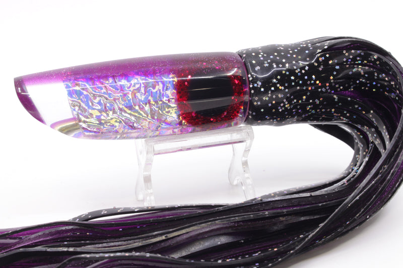 Coggin Lures Ice Rainbow Dichro Purple Back Enticer Swimmer 12" 7oz Skirted Black