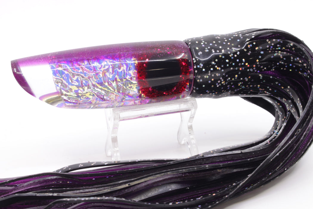 Coggin Lures Ice Rainbow Dichro Purple Back Enticer Swimmer 12" 7oz Skirted Black