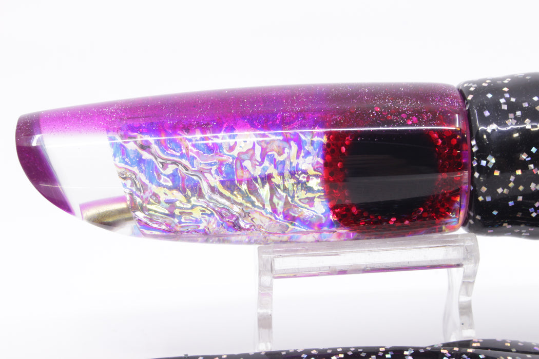 Coggin Lures Ice Rainbow Dichro Purple Back Enticer Swimmer 12" 7oz Skirted Black