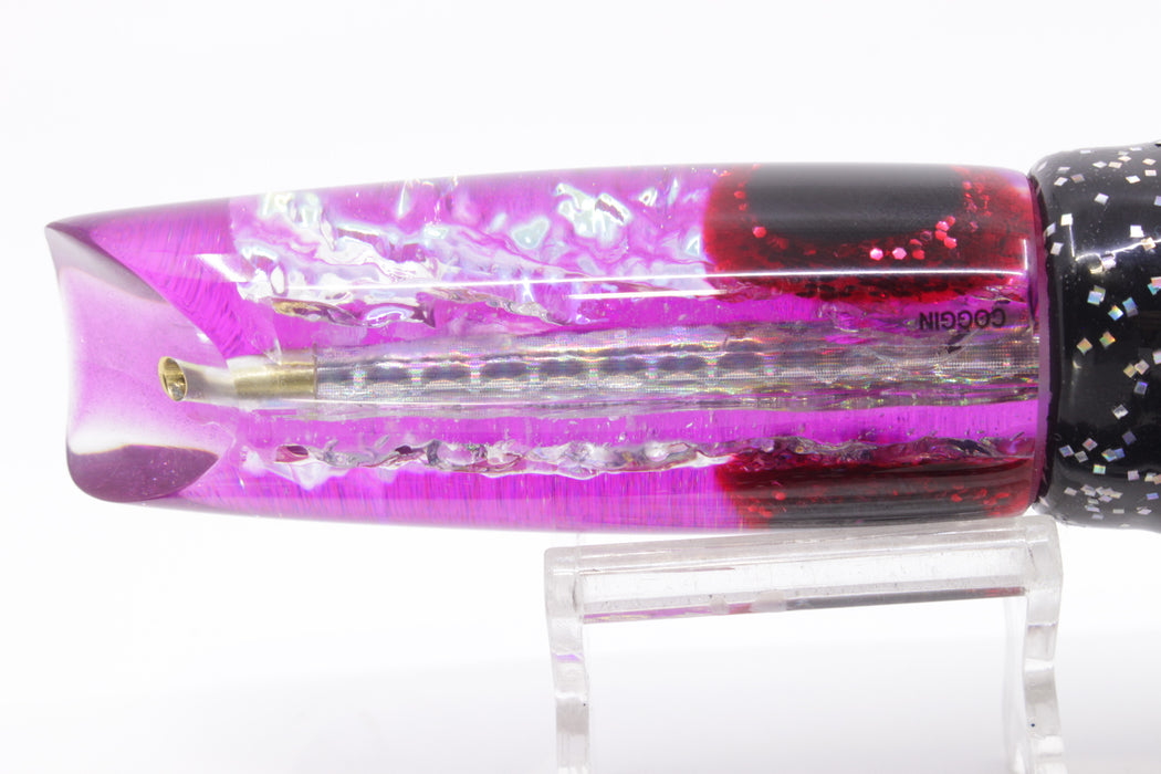 Coggin Lures Ice Rainbow Dichro Purple Back Enticer Swimmer 12" 7oz Skirted Black