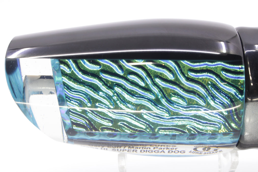 Marlin Magic Ice Blue-Akule Lava Black Back Super Digga Dog 16" 15.5oz Skirted Black Skipjack