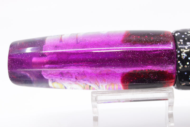 Coggin Lures Ice Rainbow Dichro Purple Back Enticer Swimmer 12" 7oz Skirted Black