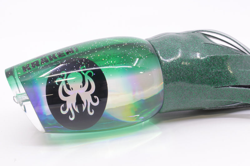 Kraken Fish Co. Silver Rainbow Green Back Raptor 16" 14.3oz Vinyl Green