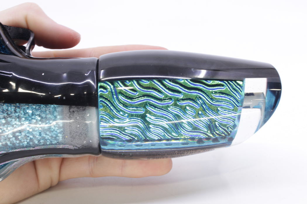 Marlin Magic Ice Blue-Akule Lava Black Back Super Digga Dog 16" 15.5oz Skirted Black Skipjack