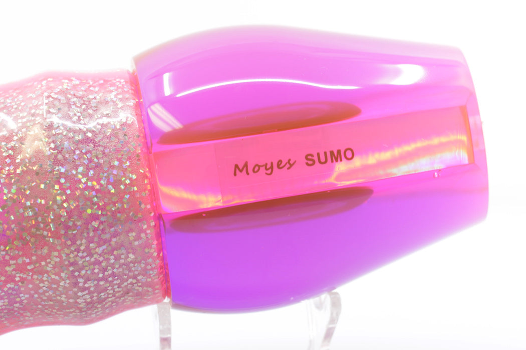 Moyes Lures Fluorescent Pink MOP Blue Back Sumo Teaser 27oz Skirted