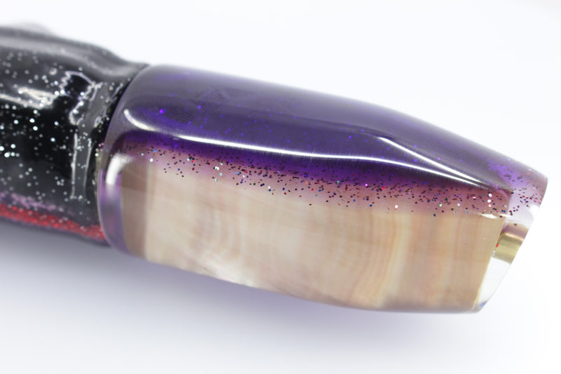 Crampton Baits Real Tan MOP Purple Back Plunger 12" 8.5oz Skirted Black-Purple