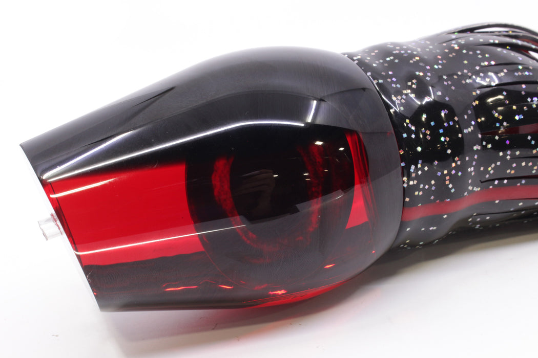 Moyes Lures Red Mirrored Black Back Sumo Teaser 27oz Skirted Black/Red