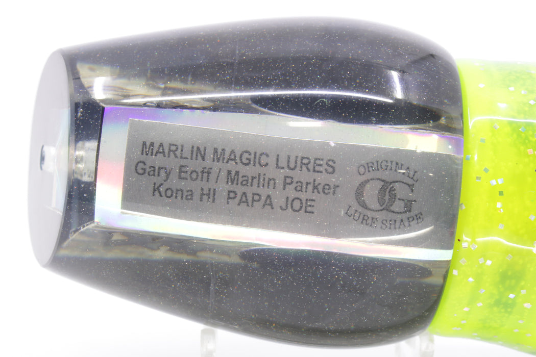 Marlin Magic White Abalone Black Back Taxi Eyes Papa Joe 16" 19oz Skirted Magic Johnson