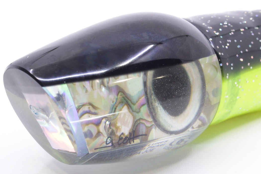 Marlin Magic White Abalone Black Back Taxi Eyes Papa Joe 16" 19oz Skirted Magic Johnson
