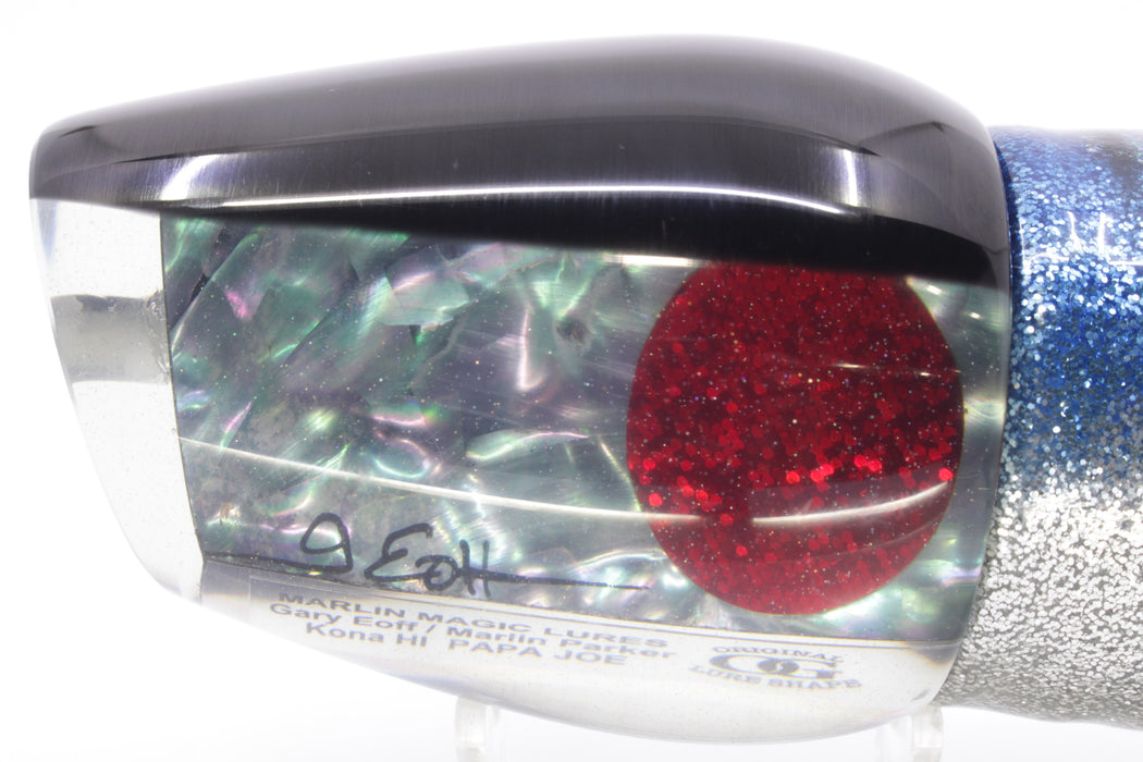 Marlin Magic Blue-Purple Abalone Black Back Papa Joe 16" 19oz Skirted Blue Aurora