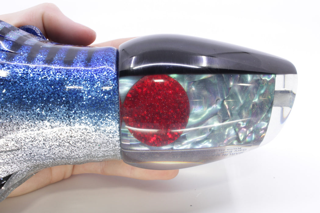 Marlin Magic Blue-Purple Abalone Black Back Papa Joe 16" 19oz Skirted Blue Aurora