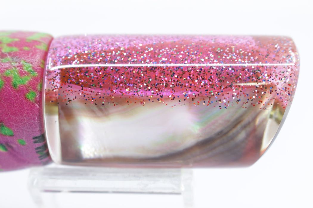 Crampton Baits Real Brown MOP Pink Glitter Back 1/4 Tonner 12" 6oz ALV Pink Mahi