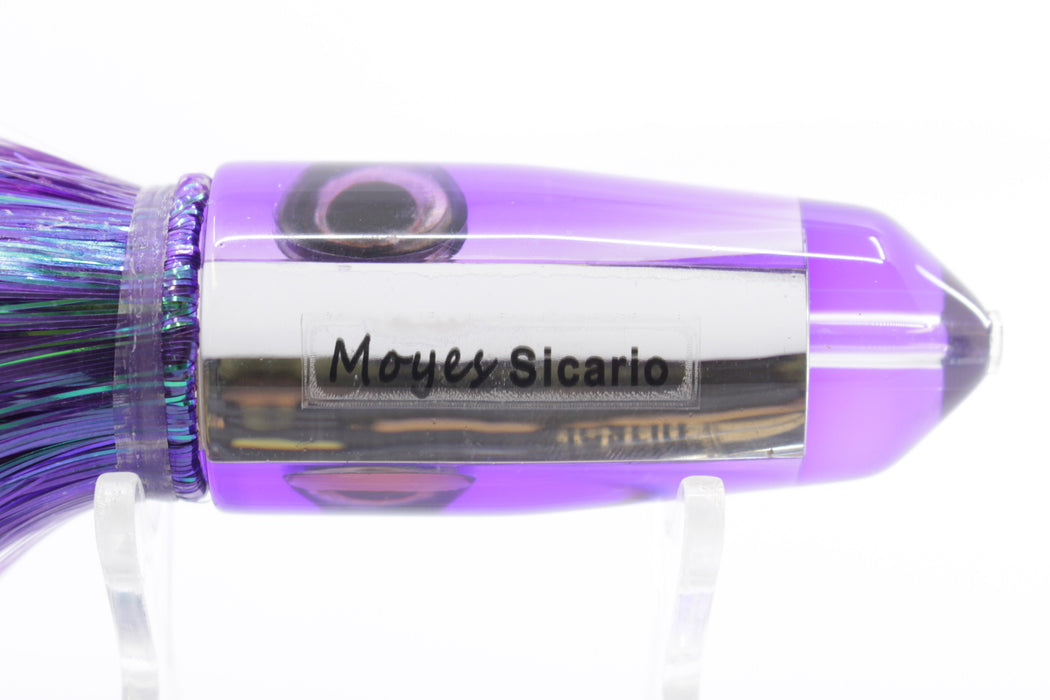 Moyes Lures Mirrored Purple Back Sicario Bullet 8" 4.8oz Strobez Purple-White